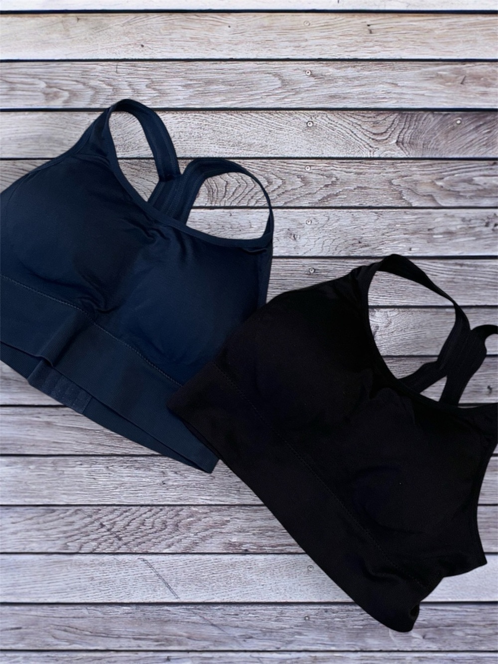 NEW Black & Navy Racerback Sports Bras with adjustable band 2xl